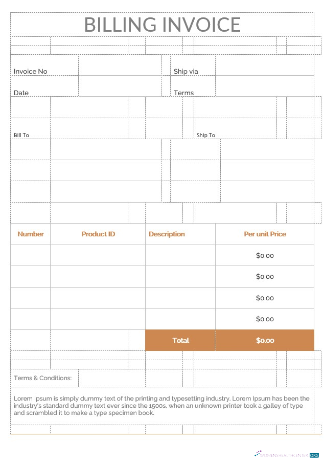 Download Editable Billing Invoice Template Photoshop template